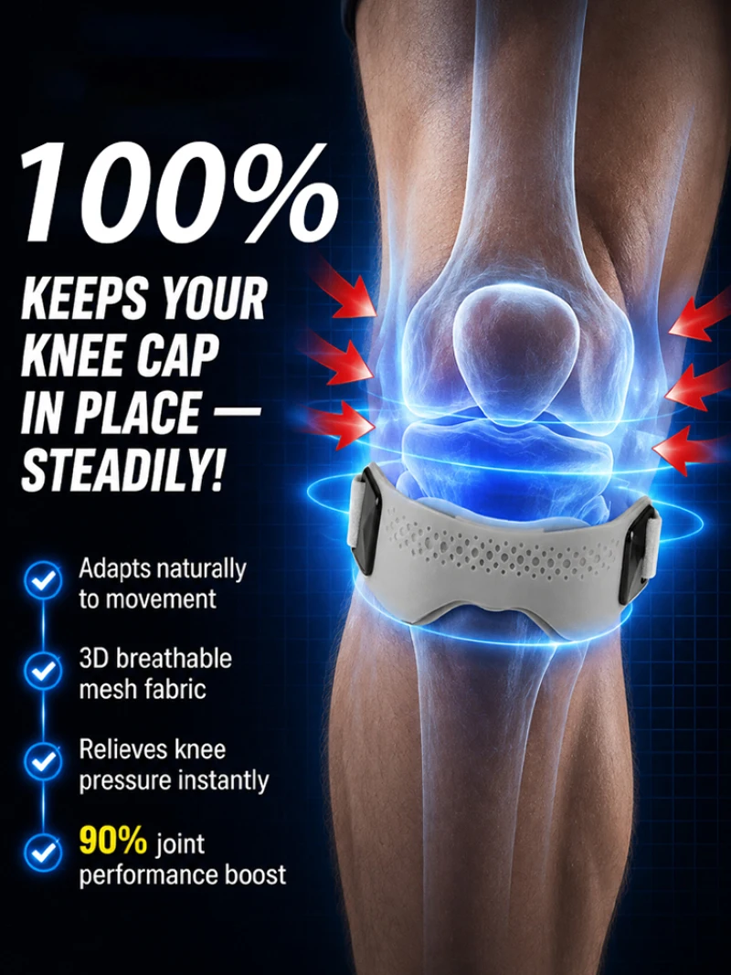 Upgraded Double-Layer Silicone Patellar Knee Brace Adjustable Patella Support Strap Knee Stabilizer For Sports Running