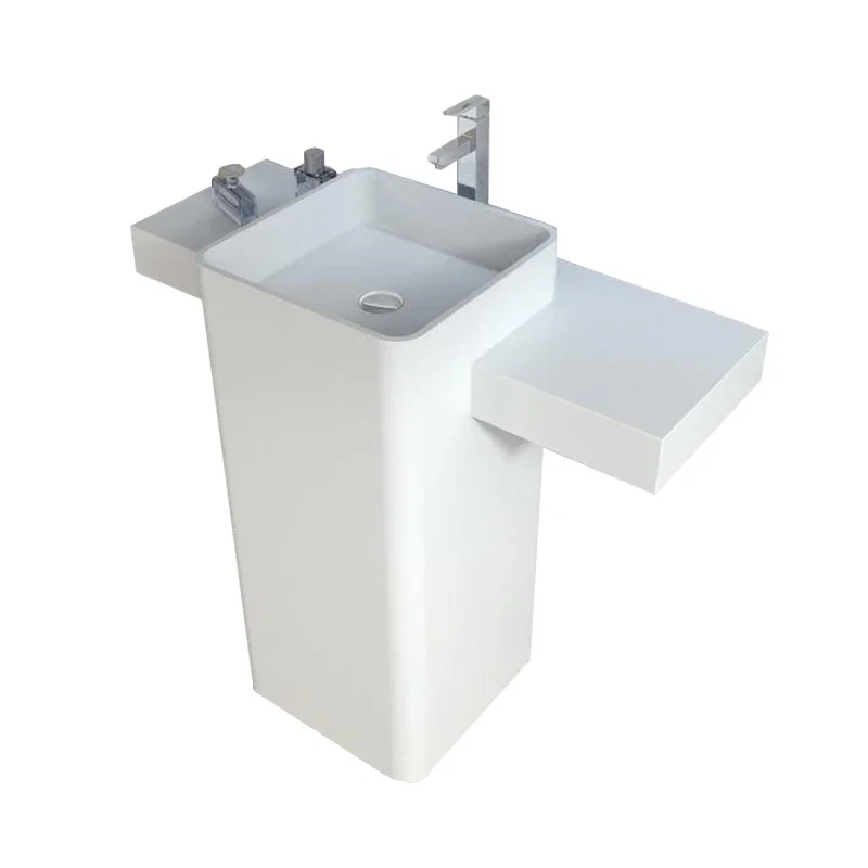 Artificial stone integrated floor-to-ceiling wash basin with countertop wash basin square hotel B & B