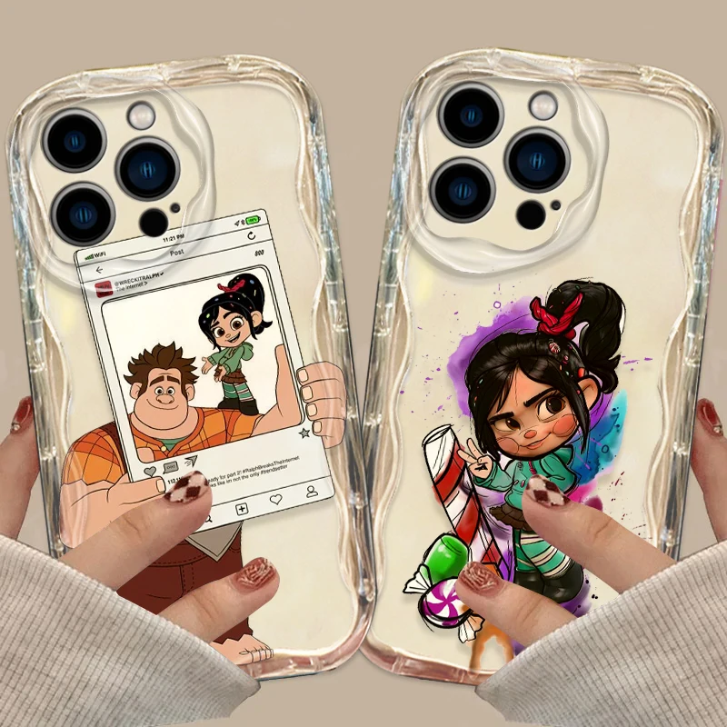 Disney Ralph Vanellope Cover For Apple iPhone 15 14 13 12 11 Pro X XR XS Max Plus 8 7 Plus SE Wave Oil Phone Case