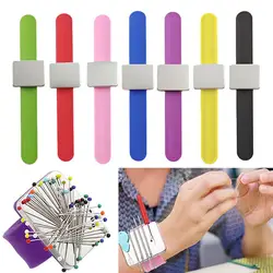 Magnetic Sewing Pin Cushion Silicone Wrist Needle Pad Safe Bracelet Pin Cushion Storage Sewing Pins Wristband Pin Holder