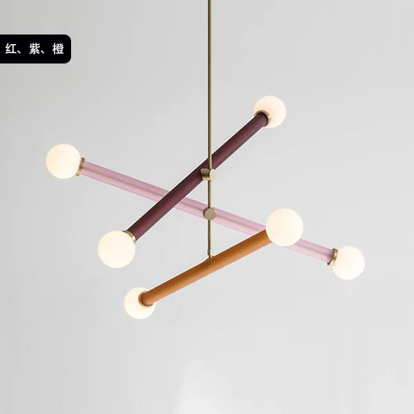 New Children's Room Light, Nordic Red Pendant Light, Study Room, Modern Creative Bedroom, Minimalist Design, Female Room