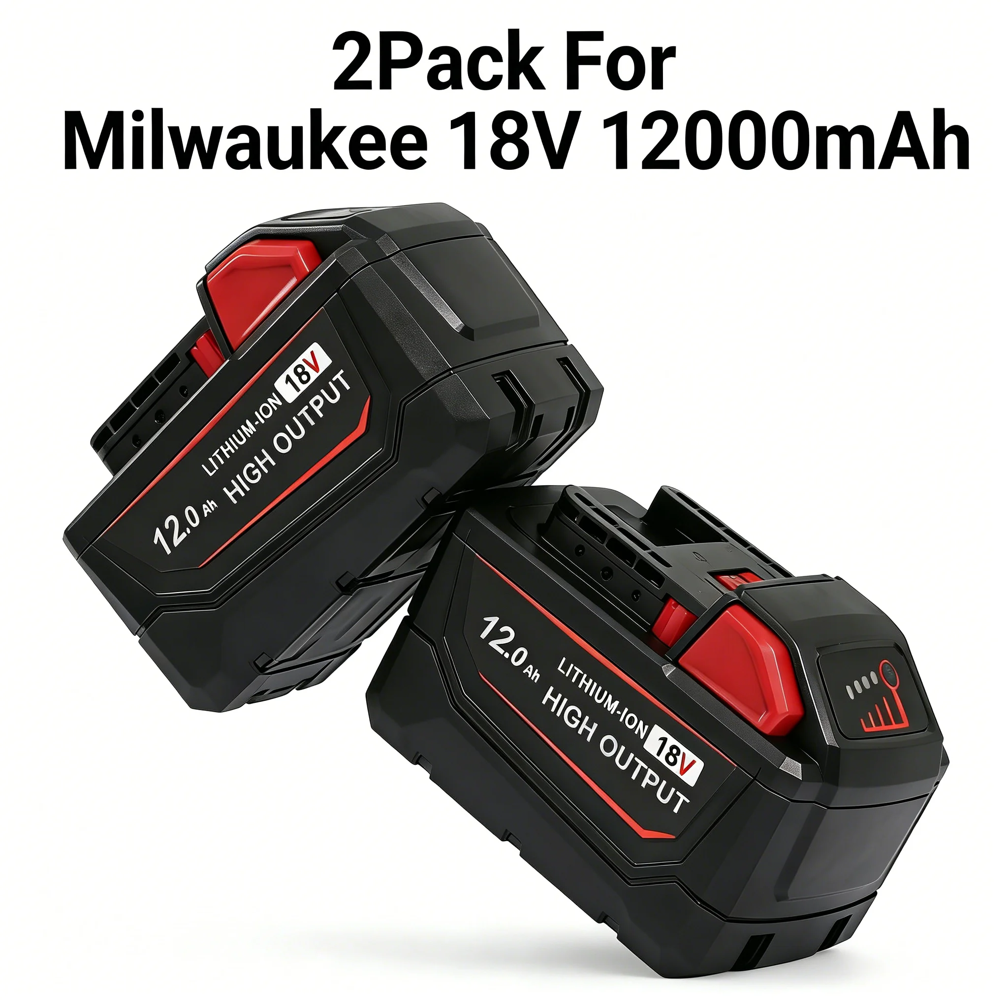 2-PACK For Milwaukee M18 Lithium-Ion Replacement Batteries 12.0AH Compatible with Models 48-11-1812 48-11-1850 48-11-1852 48-11-1828 48-11-1862