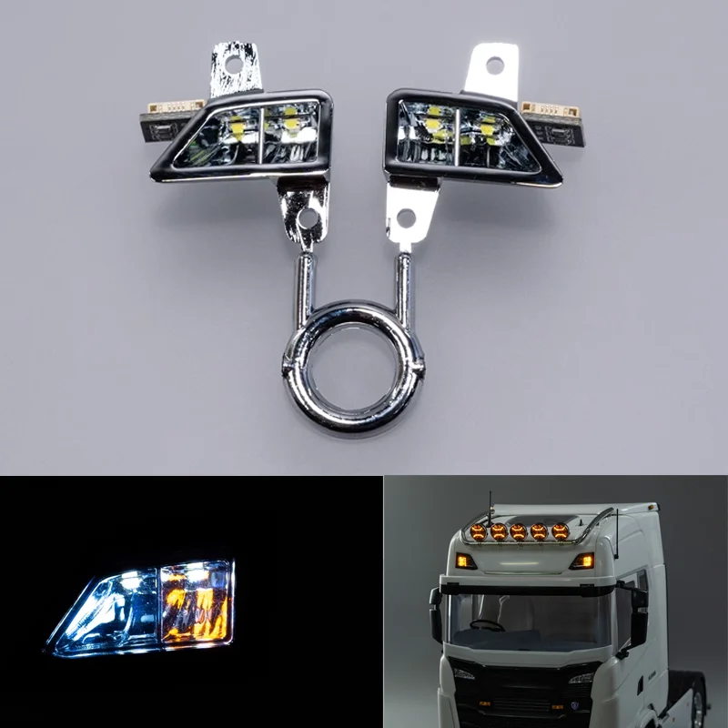 

LED Cab Roof Built-in Side Lights for 1/14 Tamiya RC Dump Truck SCANIA 770S 56368/56371 Toys Car Parts