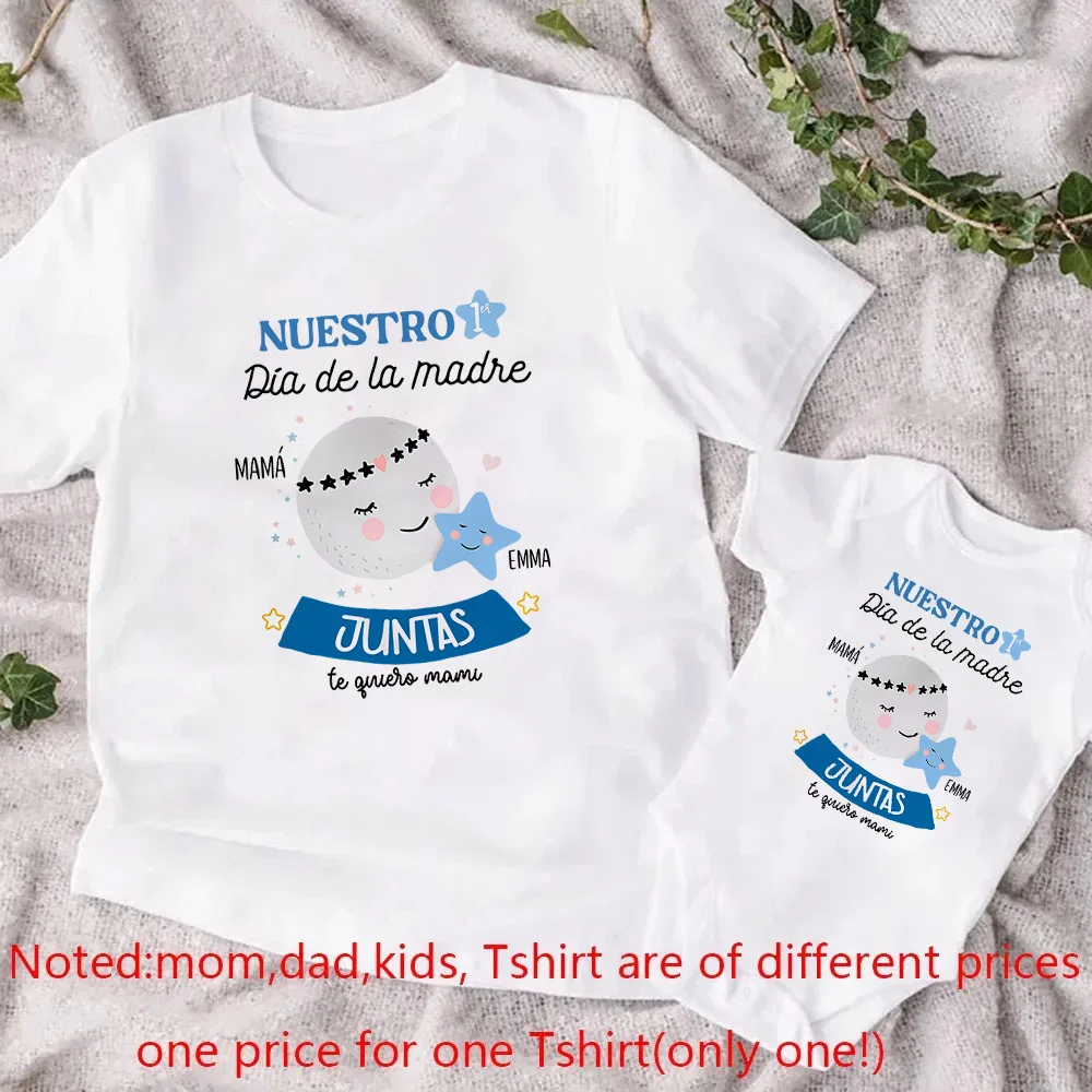 Personalized Our First Mothers Day Mama & Baby Matching Outfit Mom T-shirt Custom Name Infant Romper Mother\'s Day Outfits Tops