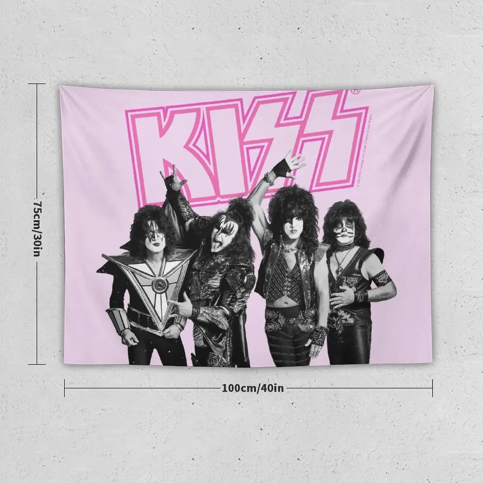 KISS Band Fan Art Pink Tapestry Room Ornaments Aesthetics For Room Tapestry