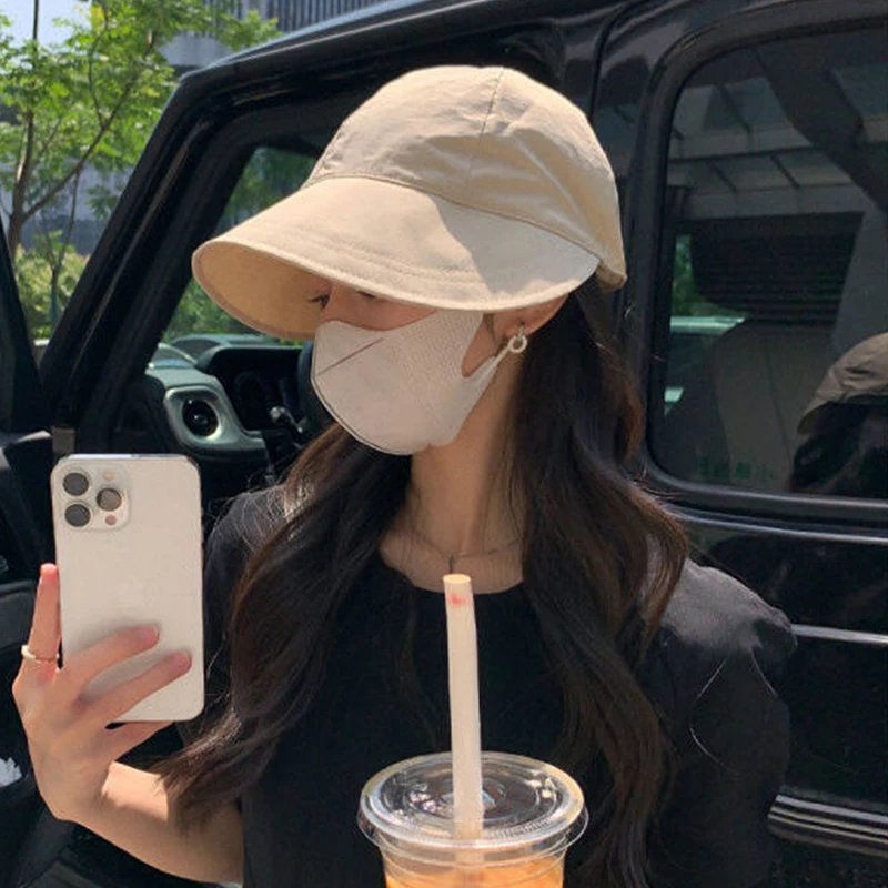 （Summer6）Foldable Wide Brim Sun Hat Drawstring Adjustable Caps For Men Women Beach Hats Summer Quick-drying Visors Fisherman Cap