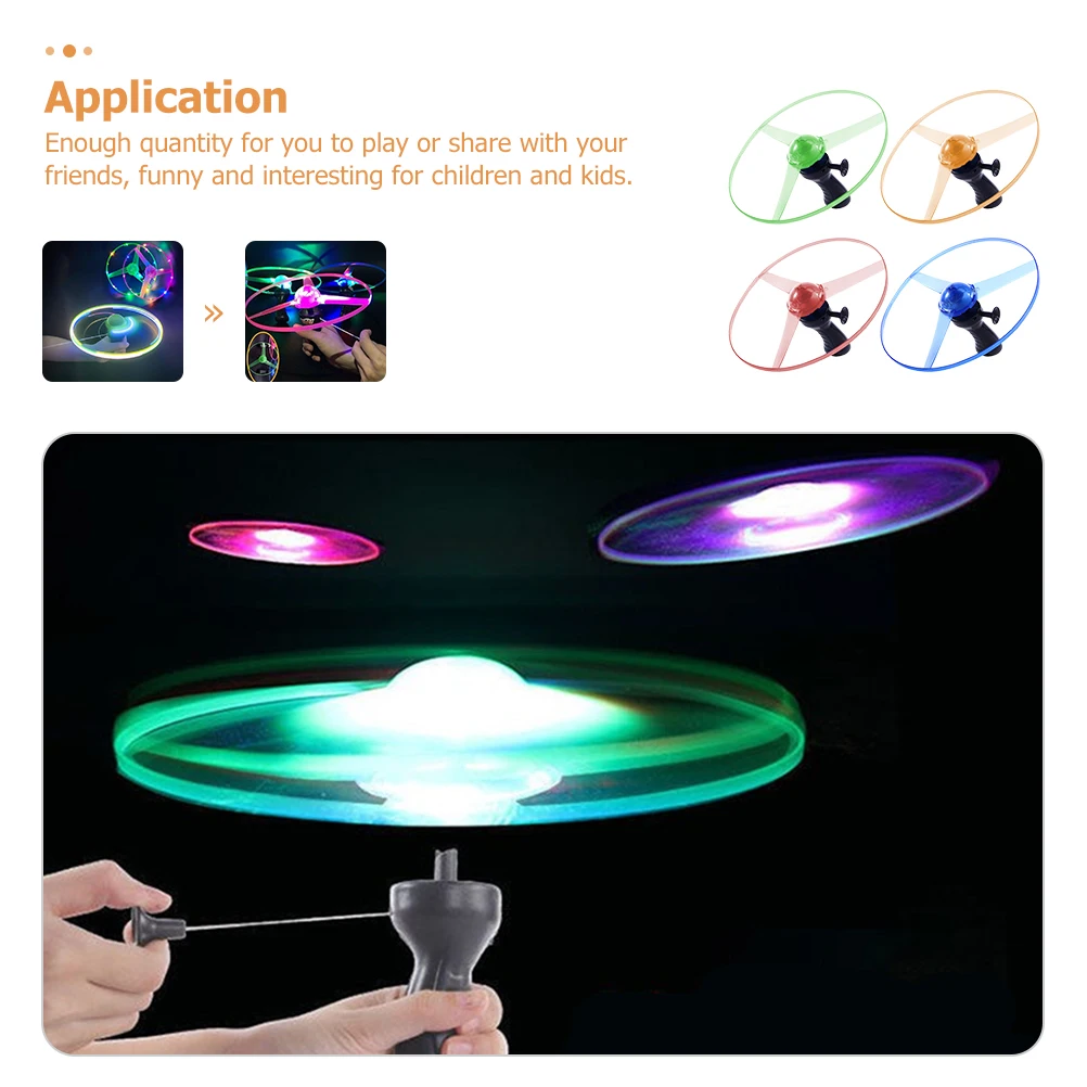 

4pcs Glowing Flying Disc For Kids Premium Plastic Flying Plate Outdoor Educational Gift For Children Adults