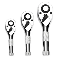 Mini Spanner Ratchet 1/4 3/8 1/2 Inch Long Handle Ratchet Spanner Set 72 Teeth Power Saving Durable Square Head Spanner