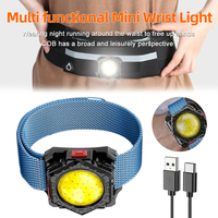 LED Wrist Light Mini Portable Flashlight USB Rechargeable Watch Lamp Wrist Lighting Torch Flashlight Outdoor Sport Running Light