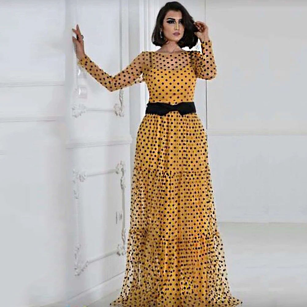 MD Robe Africaine Polka Dot Mesh Dresses For Women Plus Size Party Gowns Ladies Ankara Dashiki Clothing 2024 Africa Clothing