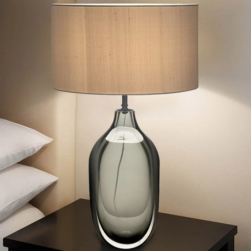 Colorful Vintage Handmade Glass Floor Lamps Minimalist Textile Crafts LED Desk Lamp Living Room Hotel High-end Lighting Fixtures