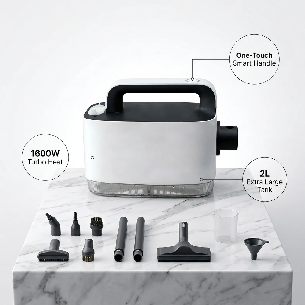 High Temperature Portable Steam Cleaner Rich Full Accessories for Multiple Applications Clean