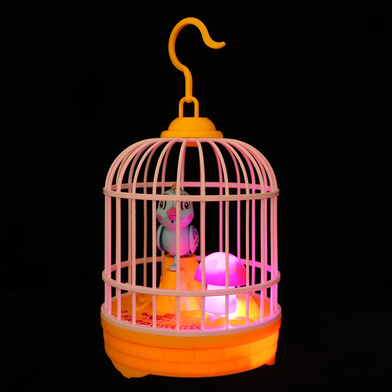 Operated Bird Light Music Cage Voice-activated Simulation Chirping Fluttering Birds Toy Toys