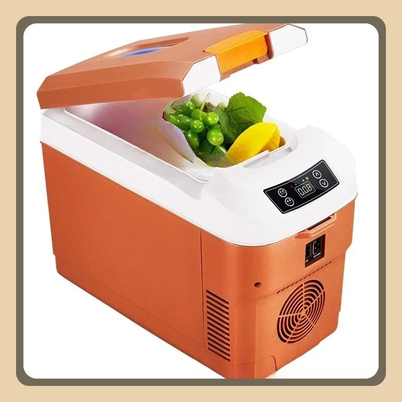

DURABLENEW 12L Car Home Dual-purpose Mini Cooling and Heating Refrigerator 24V Truck Special Refrigerator Adjustable Tempera
