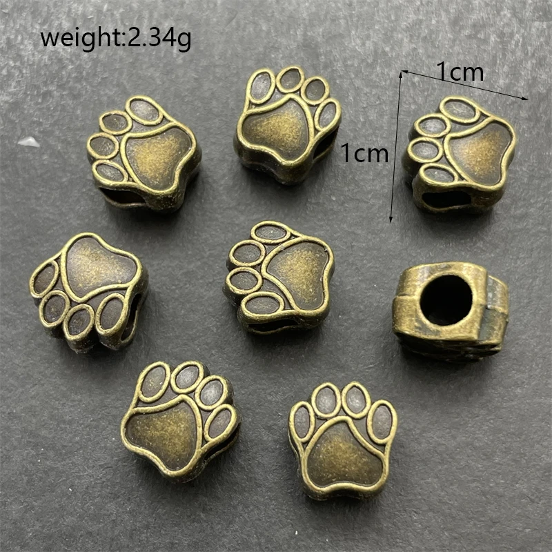 Crown Dog Paw Big Hole Retro European Bead Charm Original Sliders Bracelet Necklace DIY Jewelry Making Women's Accessories Find