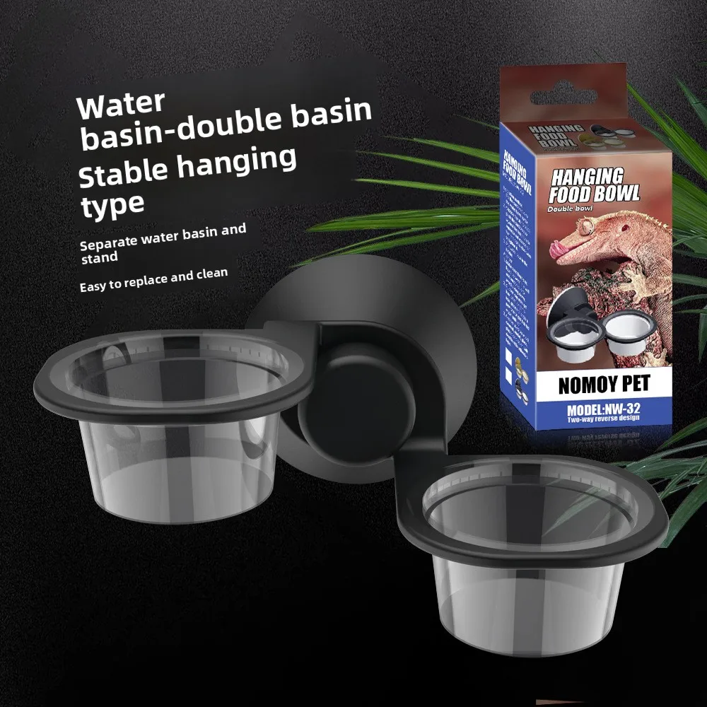 

NOMOY Hanging Pet Food & Water Bowl - Single/Double Feeder with Hook for Cage, Easy Install Anti-Spill Dish for Small Animals