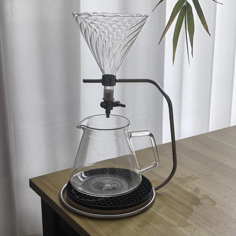 Hand brewed coffee sharing pot Household high borosilicate heat-resistant explosion-proof glass drip filter sharing pot Hand