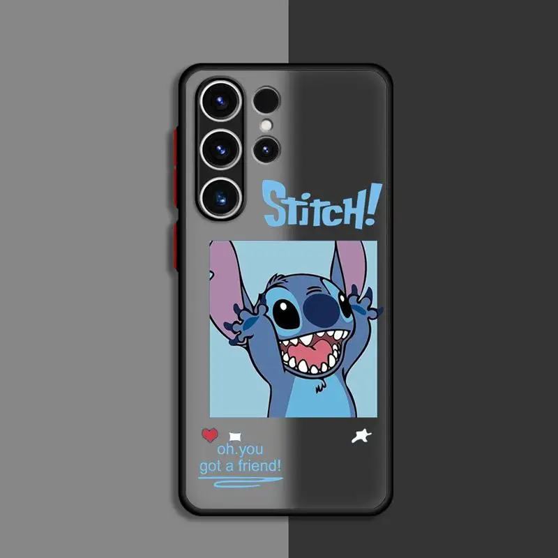 Disney Funny Cartoon Stitch phone cases for Samsung Galaxy S23 Ultra case S20 9 S24 S21 FE Note20 S10 S22 10 Luxury Matte Cover