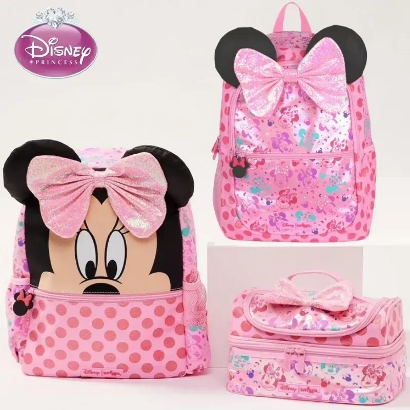 Nowa oryginalna Australia Smiggle Disney Minnie dzieci uczniowski plecak na Lunch plecak portfel kubek na wodę prezenty dla dziewcząt