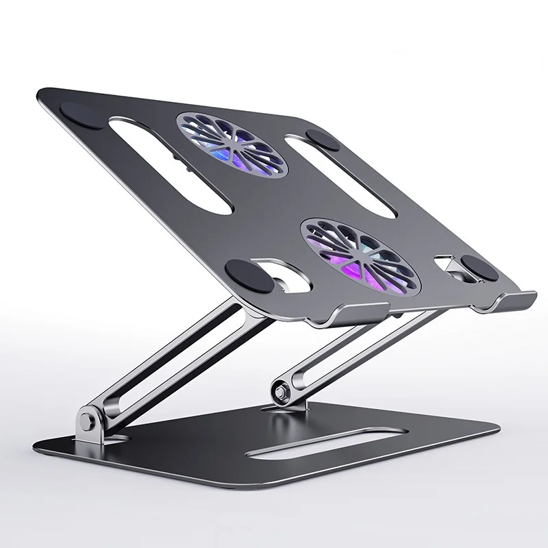 Foldable Laptop Tablet Stand with Cooling Fan Heat Dissipation Aluminum for Desktop MacBook Air Pro Stand Notebook Holder Cooler
