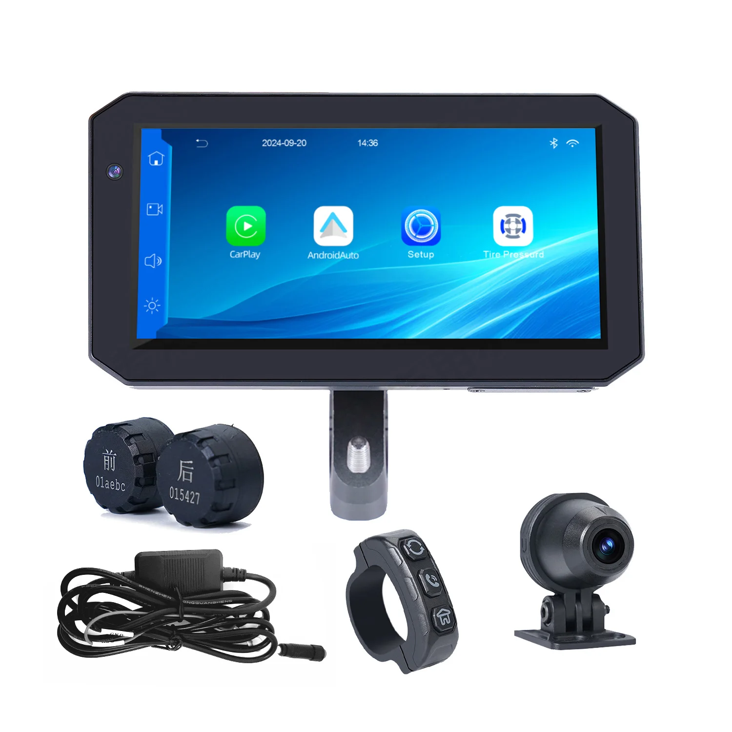 Waterproof Motorcycle 5.5 Inch Convenient Navigation Display Wireless Apple Carplay Android Auto With Front And Rear Cameras