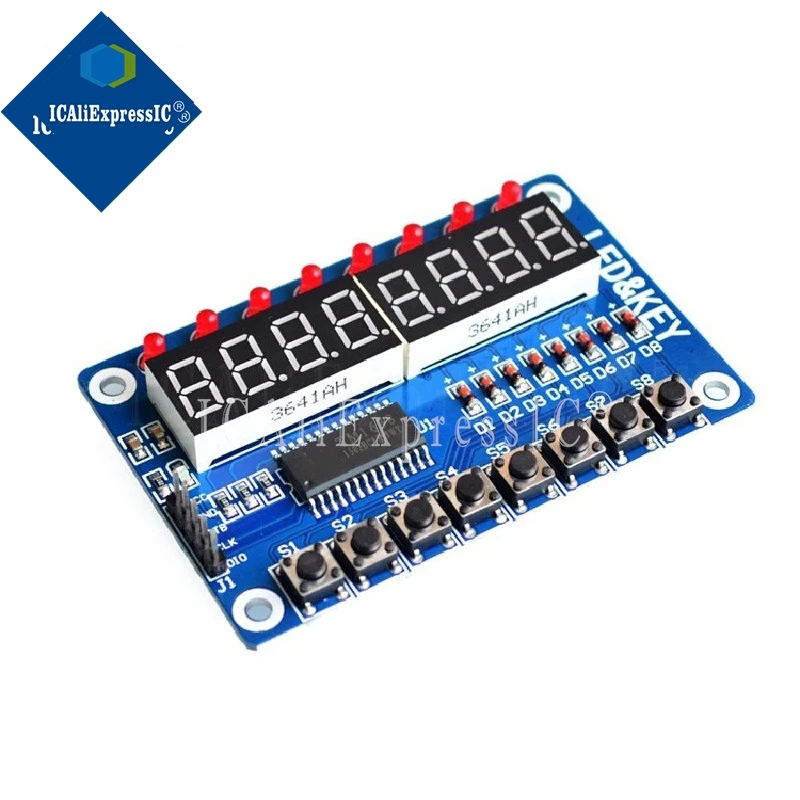 1PCS TM1638 Module Key Display For AVR Arduino New 8-Bit Digital LED Tube 8-Bit WAVGAT