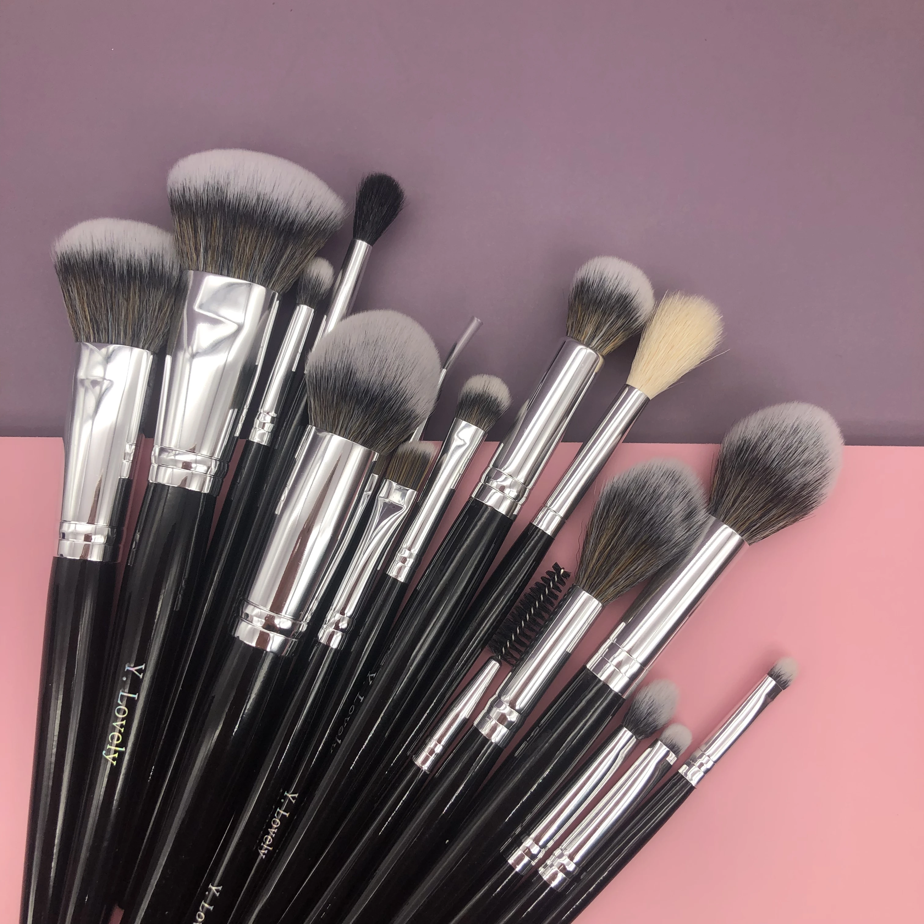 YLovely Makeup Brushes Set Black/Silver Professional with Natural Hair Foundation Powder Eyeshadow Make up Brush