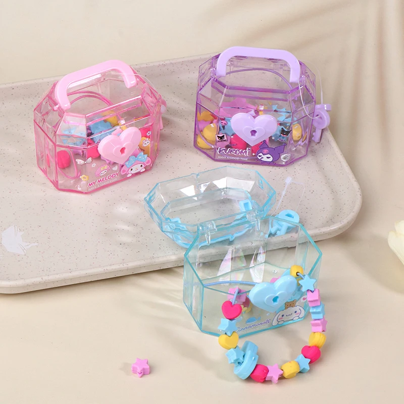 Kawaii Sanrio Kuromi Storage Box With Lock My Melody Treasure Chest Eraser Interest Diy Mini Eraser Stationery Kid Gift