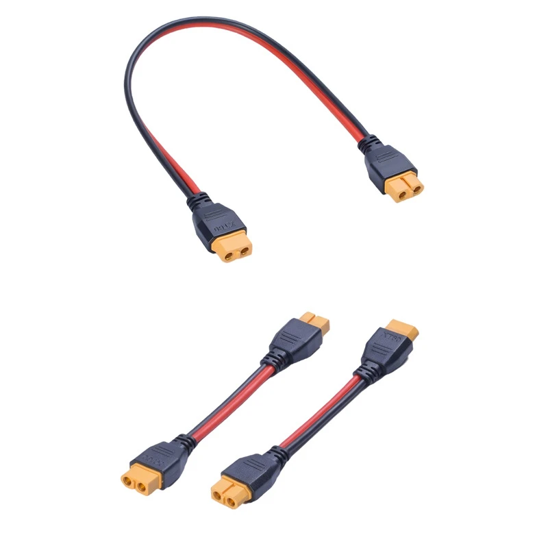 XT60 Male To Male To Female F-F Extension Cord Dual OD3.5 Silicone Wire Max 14AWG20A Heat Resistant for RC Model Lithium Battery