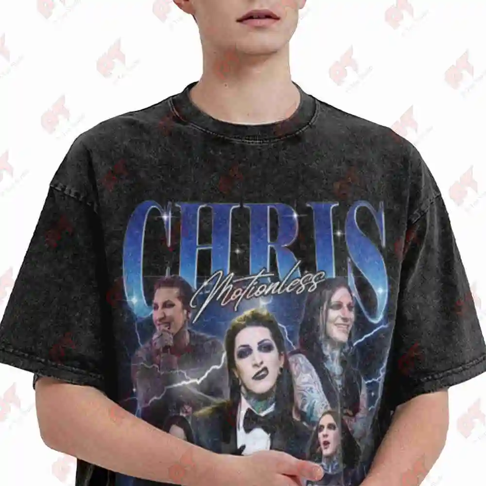 Chris Motionless Vintage 90s Vintage Washed Tee Pure Cotton T-Shirt