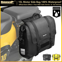 Rhinowalk Motorcycle Saddle Bag 15L Waterproof Quick Release Motorbike Side Pannier Bag Motor Storage Pack Single Piece Sale