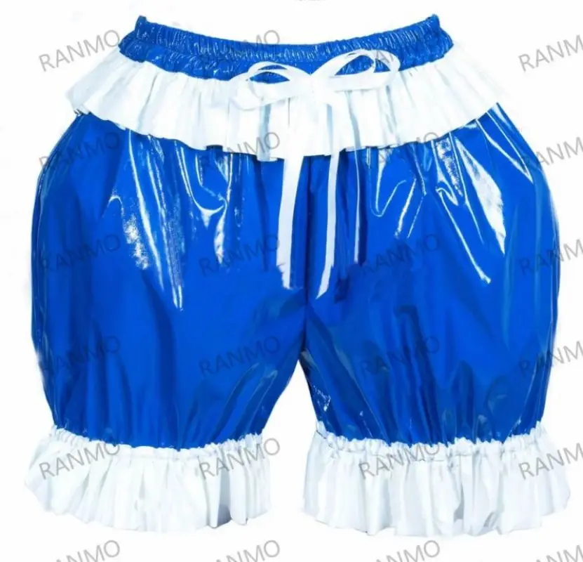 Hot Sale French Girl Adult Baby Cross Dresser Party Daily Neutral Dress Maid Sissy Grown Girl Blue Thin PVC Bloomers Customized