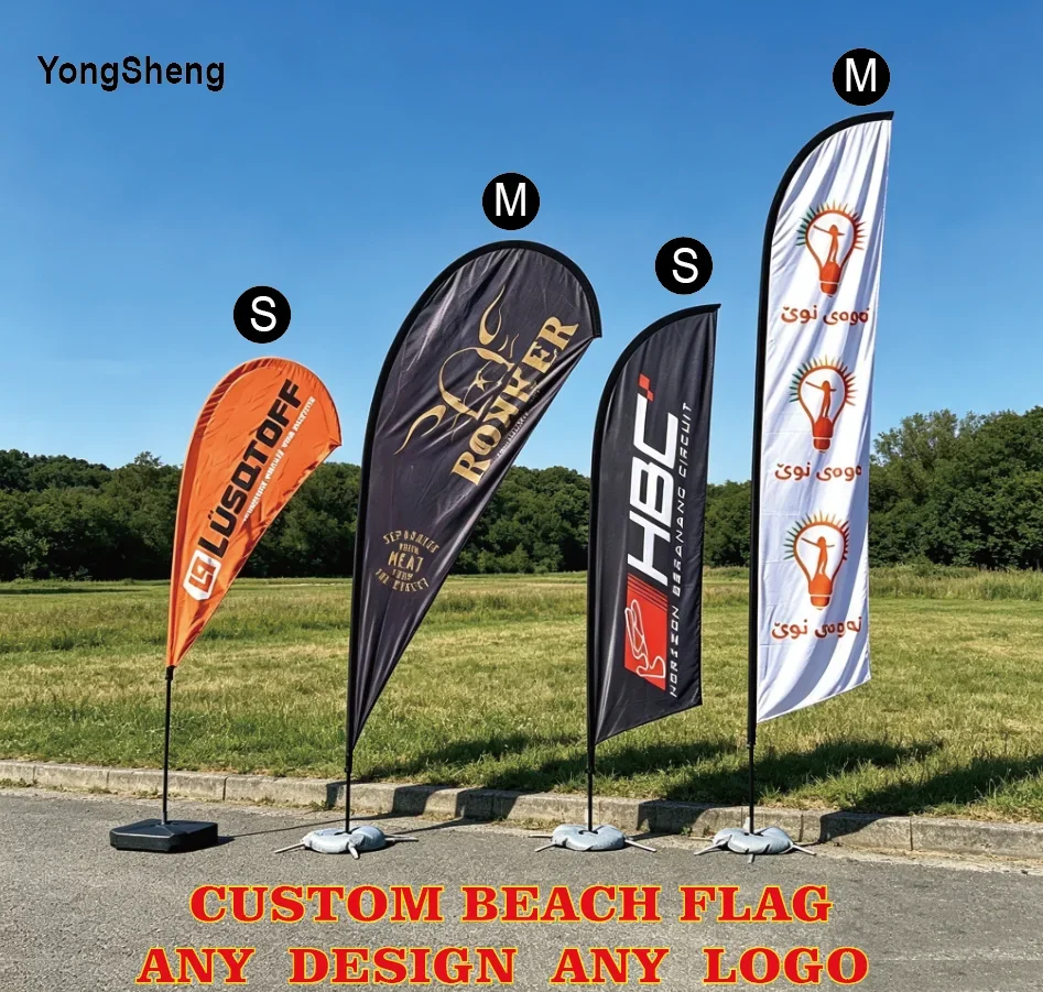 ExhibitionCustom Feather Flags with Pole BaseGround Spike Advertising Beach Feather Flag Teardrop for Outdoor Business Event