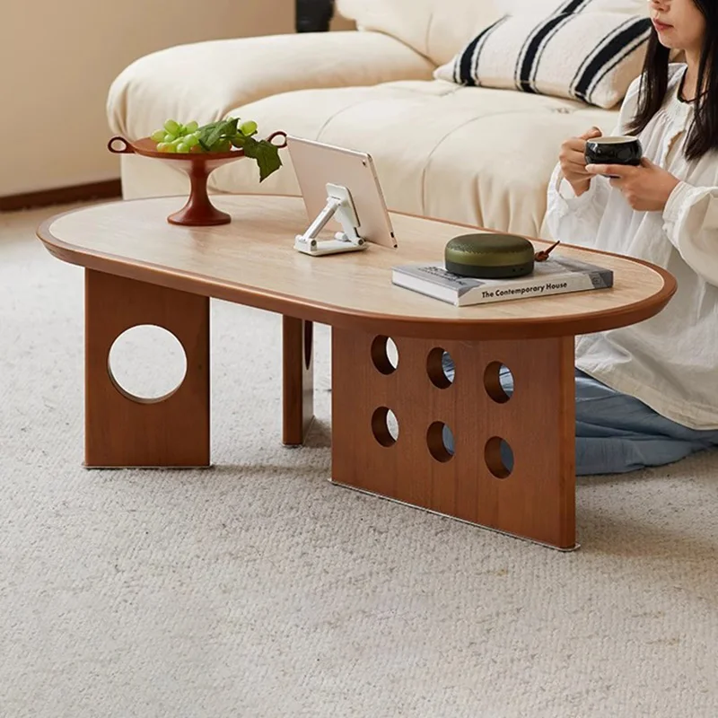 

Elegant Classic Coffee Table Vintage Oval Japanese Style Unique Coffee Table Modern MinimalistCoffee Table Home Furniture