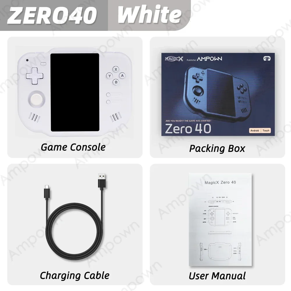 AMPOWN ZERO 40 Handheld Game Console 4'' IPS Multi-touch Screen
