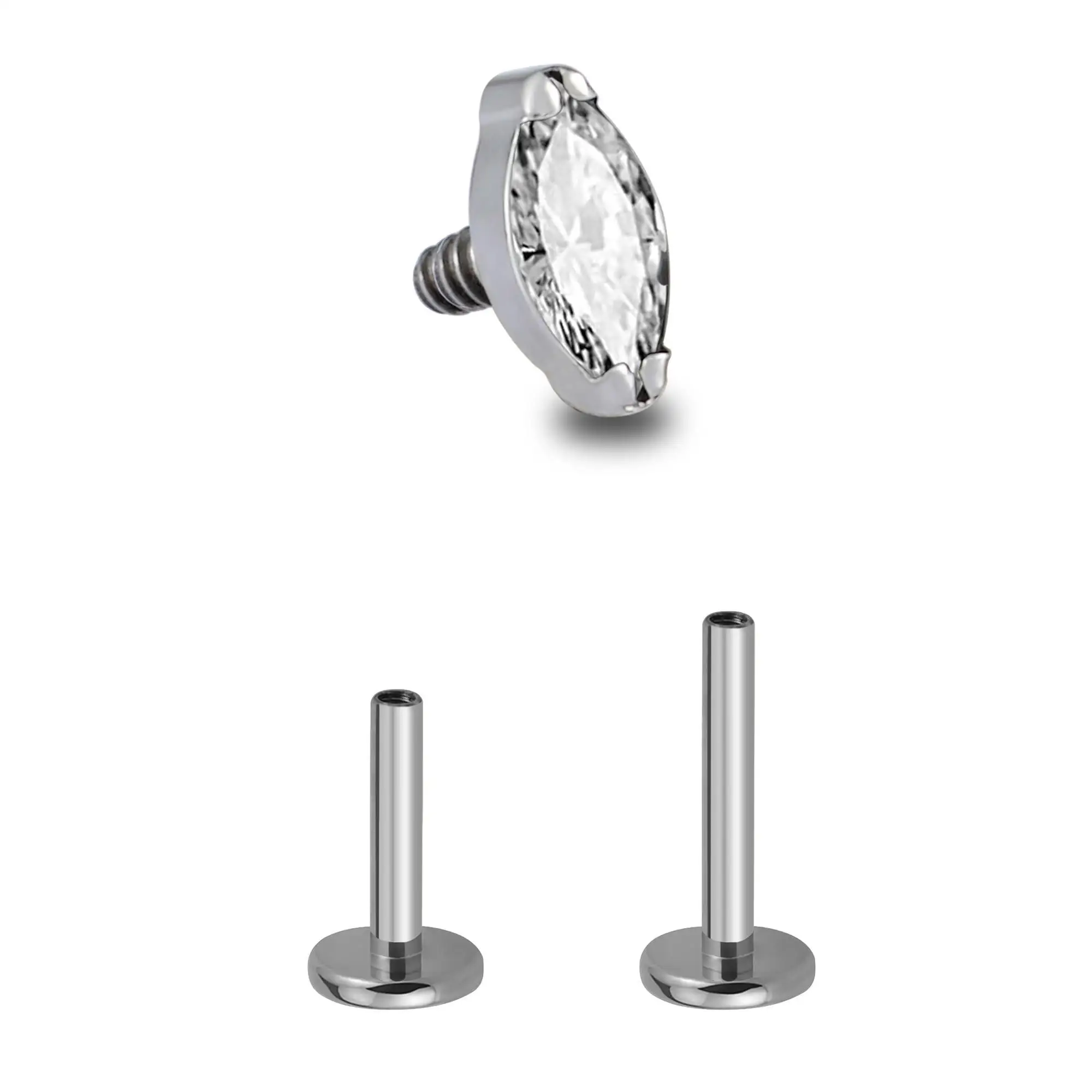 الزنمة محارة اللولب شقة Labret ثقب المجوهرات 16 جرام 6 مللي متر 8 مللي متر ASTM F136 التيتانيوم الغضروف القرط فلاتباك مسمار زرع