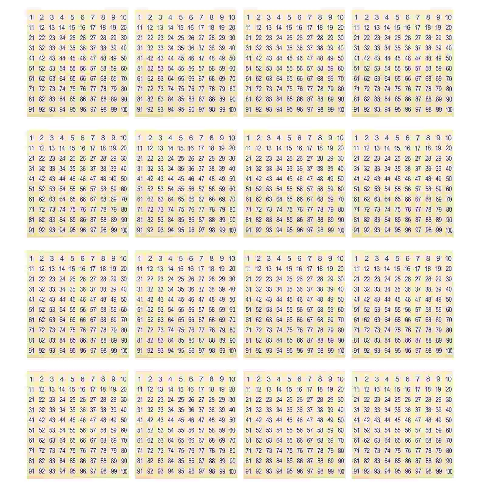 15 Sheets Self-adhesive Stickers Number Labels Numbers Multipurpose Numbered 1-100 Coated Paper Small