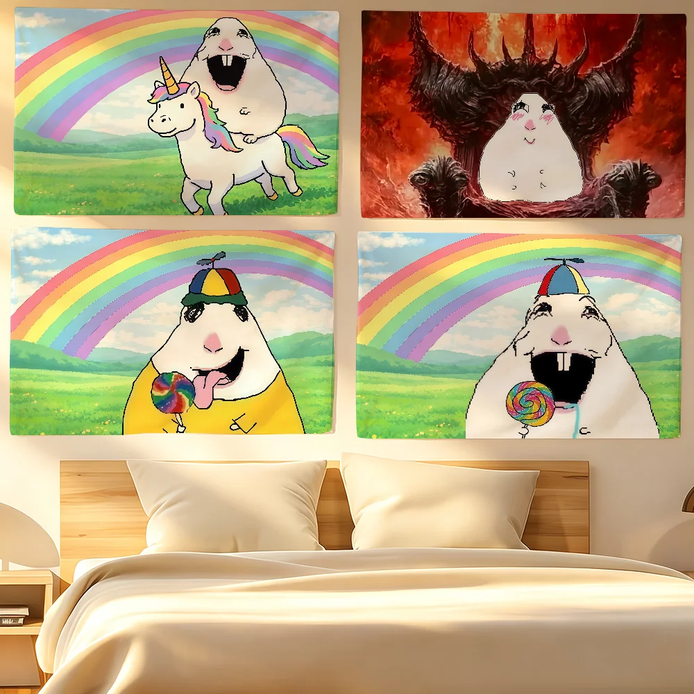 Funny H-Hamster Meme Sun Shines flag For Living Room Home Dorm Decor Wall Outdoor Camping Party Banner Gifts