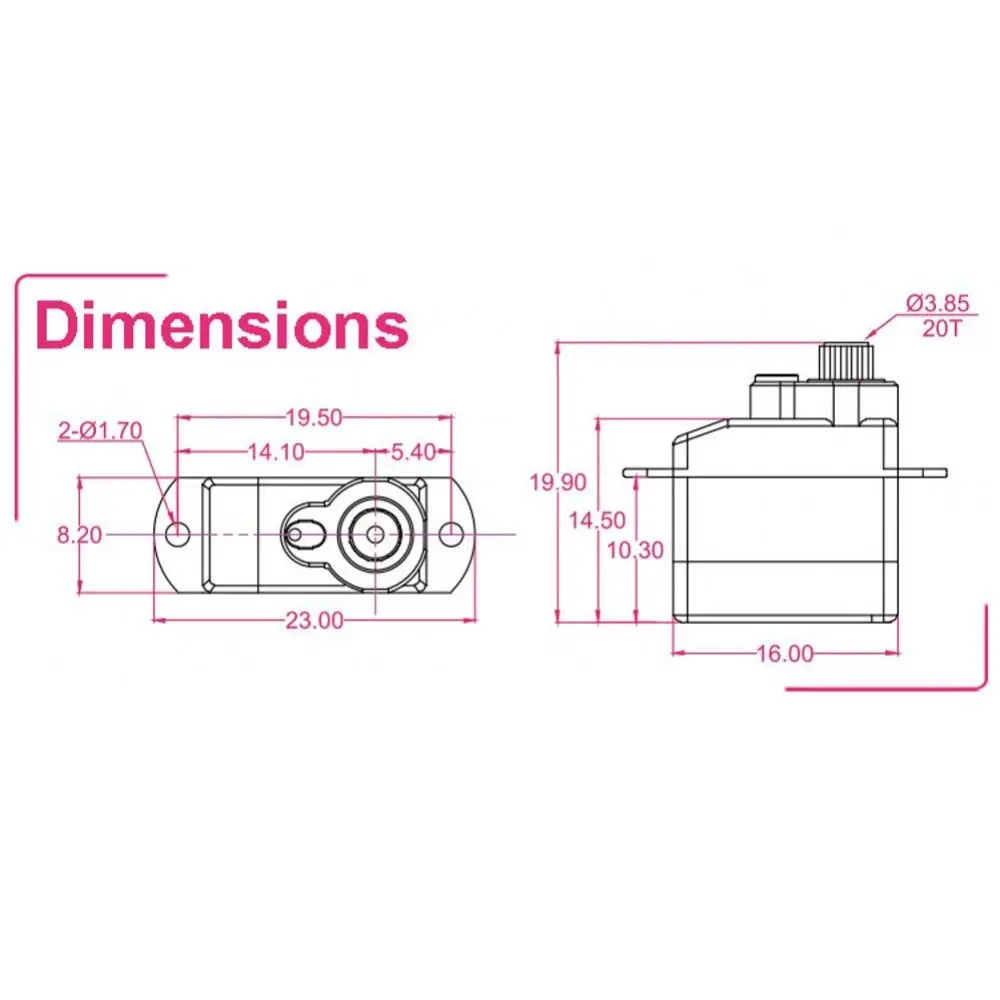 Servo digitale 2G Servo 2.2G Rotazione di 180 gradi per micro-modelli di aeroplani Auto Camion per parti di aggiornamento Orlandoo Hunter Universali