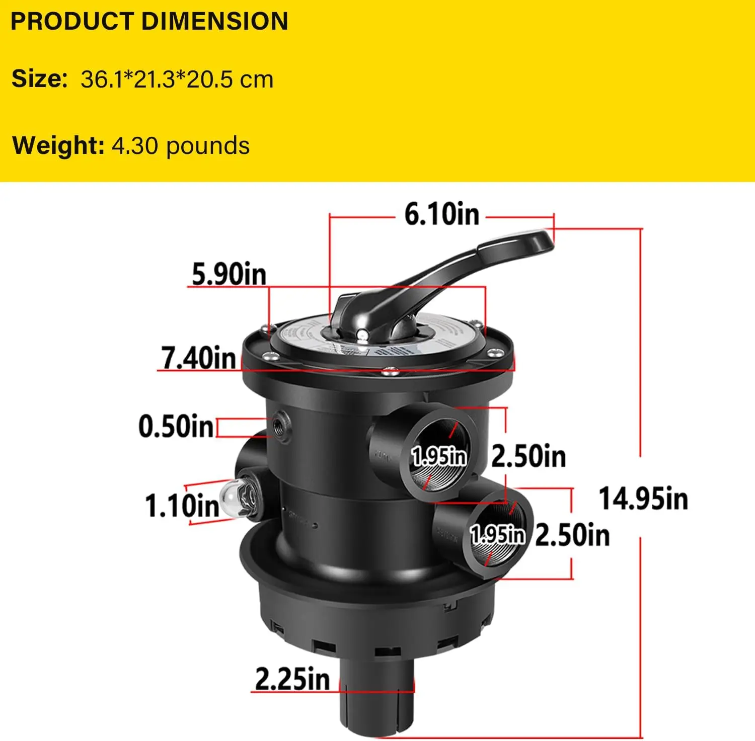 Replace Part for SP0714T VariFlo Top-Mount Multiport Valve Compatible with Hayward Above-Ground Pro- or VL Series Sand Filter