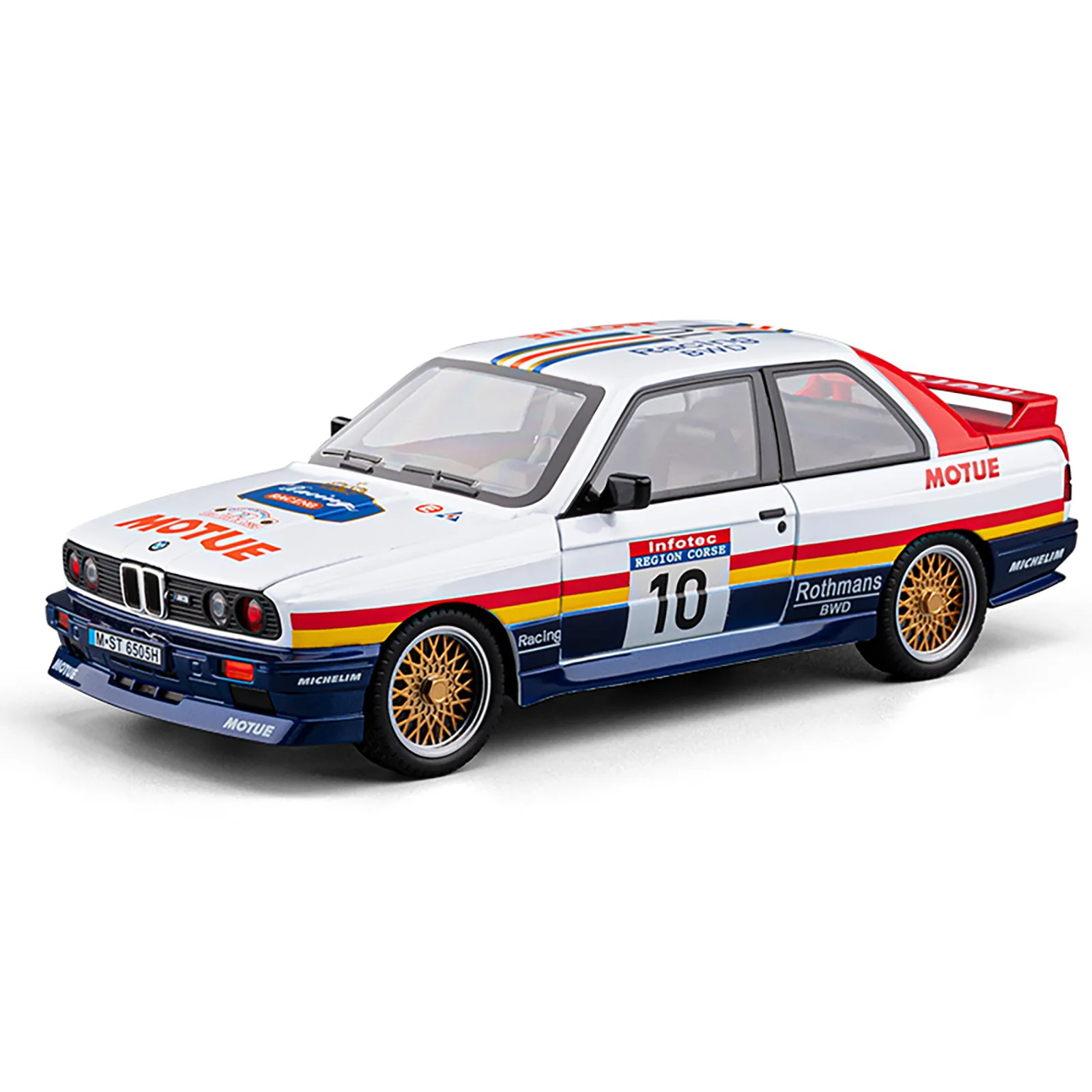 1:24 BMW M3 Painted Alloy Race Car Model, Pull Back Car with Light & Sound, Role Play Toy