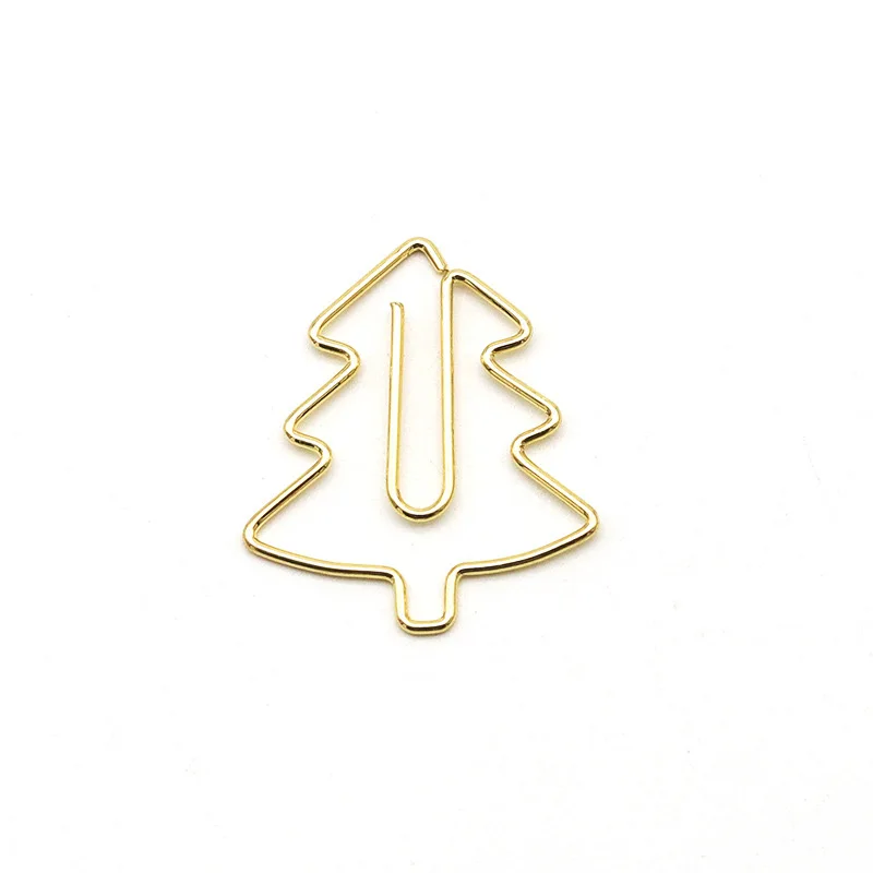 Gold Paperclips Snowflake Paper Clip Rabbit Shape Christmas Tree Paperclip Stationery Cute Paper Clips Decorative Planner Clips