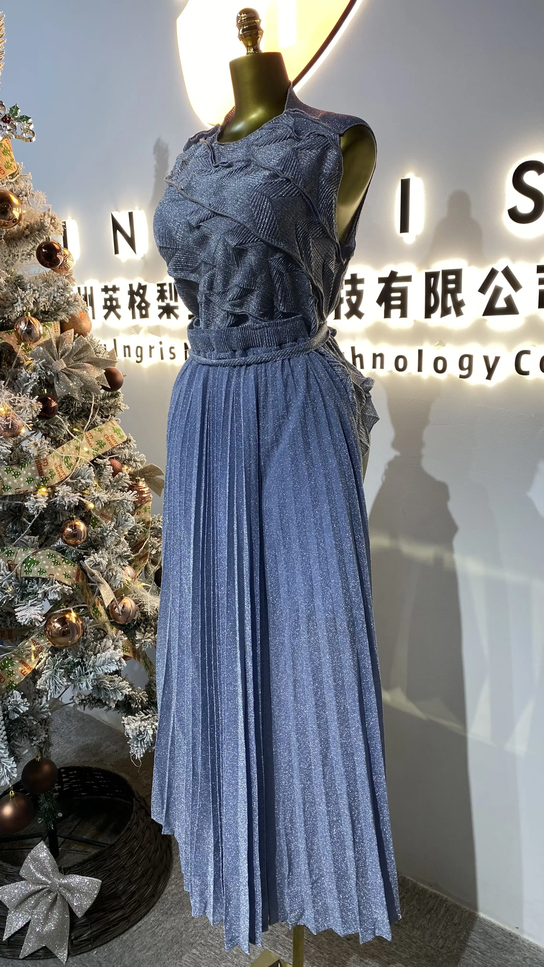 2025 Spring Sexy Street Wear Women's Boutique Sleeveless Irregular Top and Wide Leg Pleated Pants 2-Piece Set-GZMM213