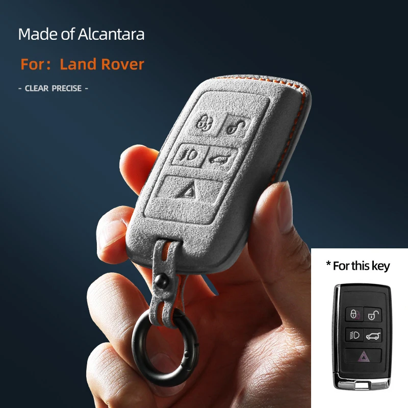 

Car Remote Key Case Cover Shell For Land Rover Range Rover Sport Evoque Freelander 2 Protector Suede Alcantara Accessories