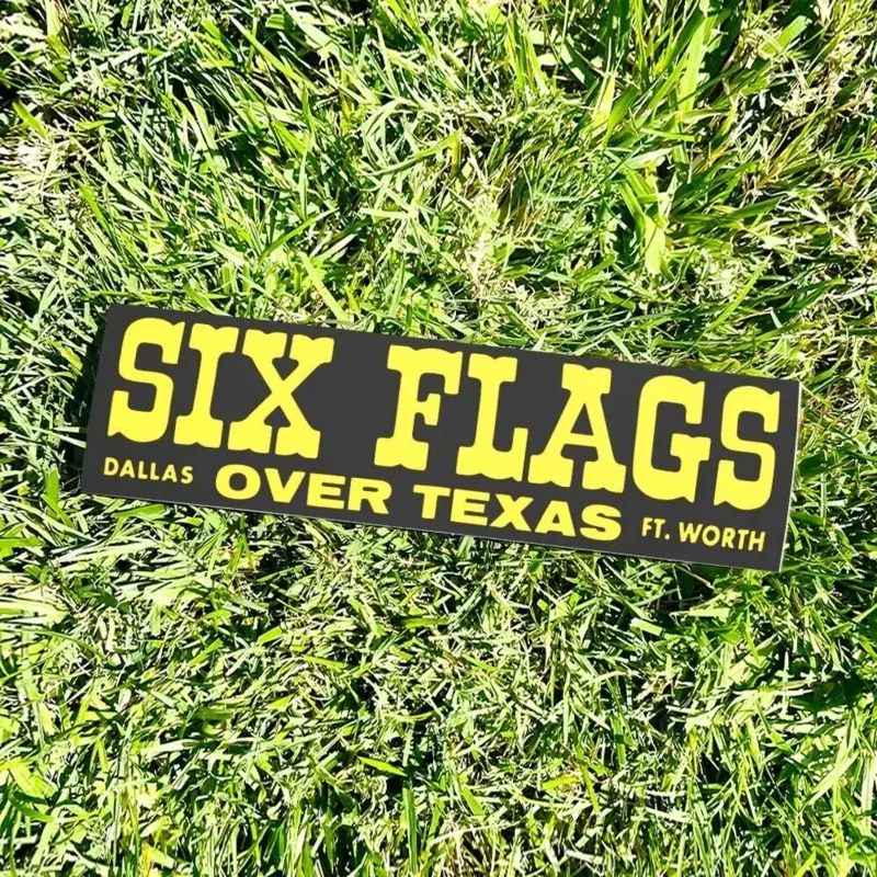 Six Flags Dallas Fort Worth TEXAS Bumper Sticker - Tourism USA Vintage Style 80s - Bumper Stickers - Car Stickers