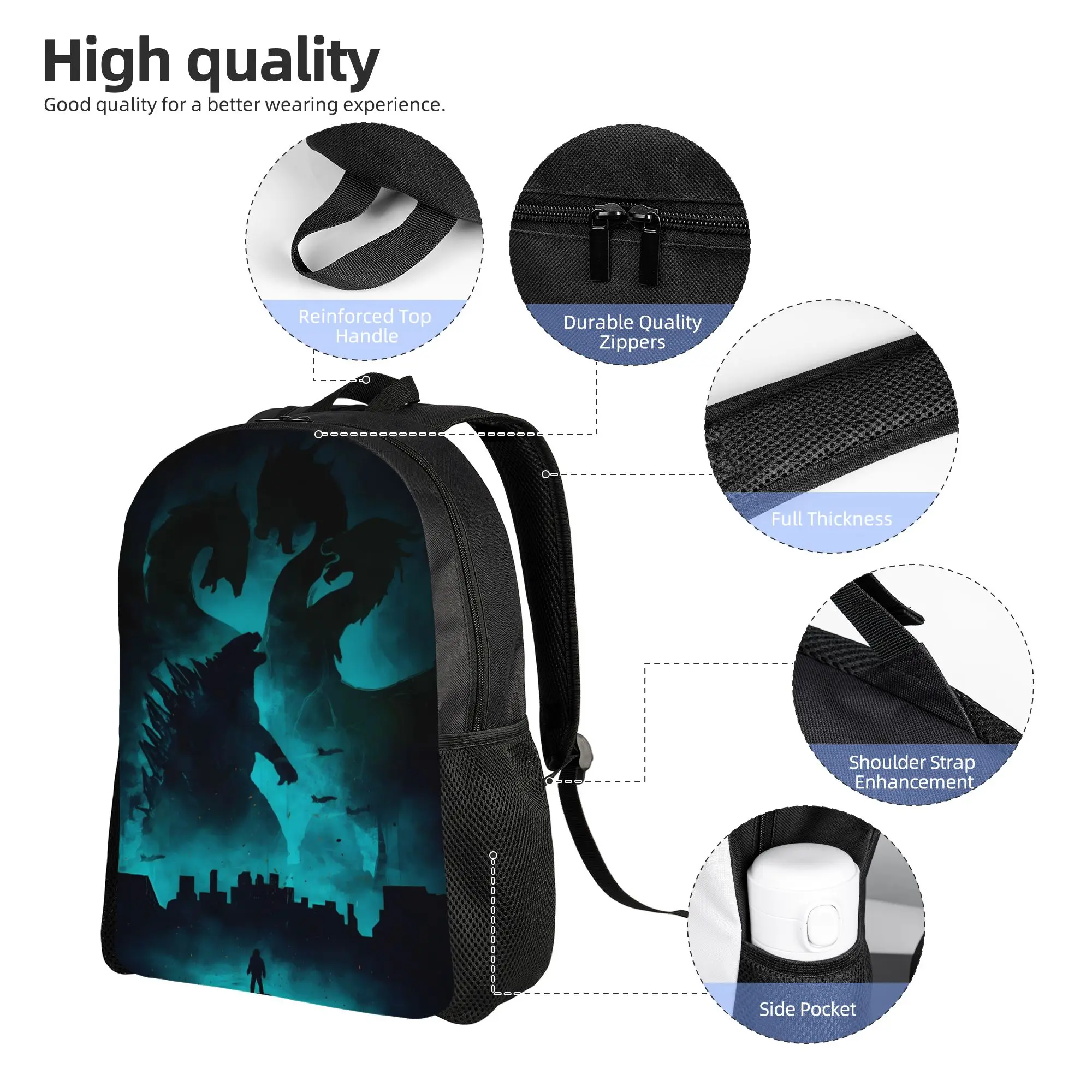 1Piece Godzilla Rucksack King Ghidorah Backpack New Semester Begins view 3