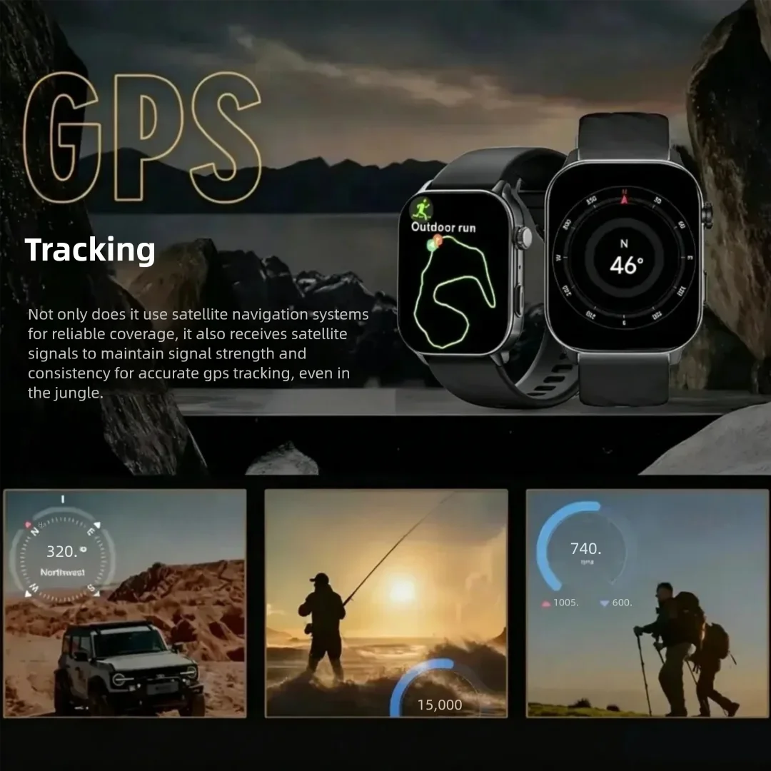 GPS Smart Watches Bluetooth Call Heart Rate Monitor 1ATM Waterproof Outdoor Sports Wrist Smartwatch for Man Woman iOS Android