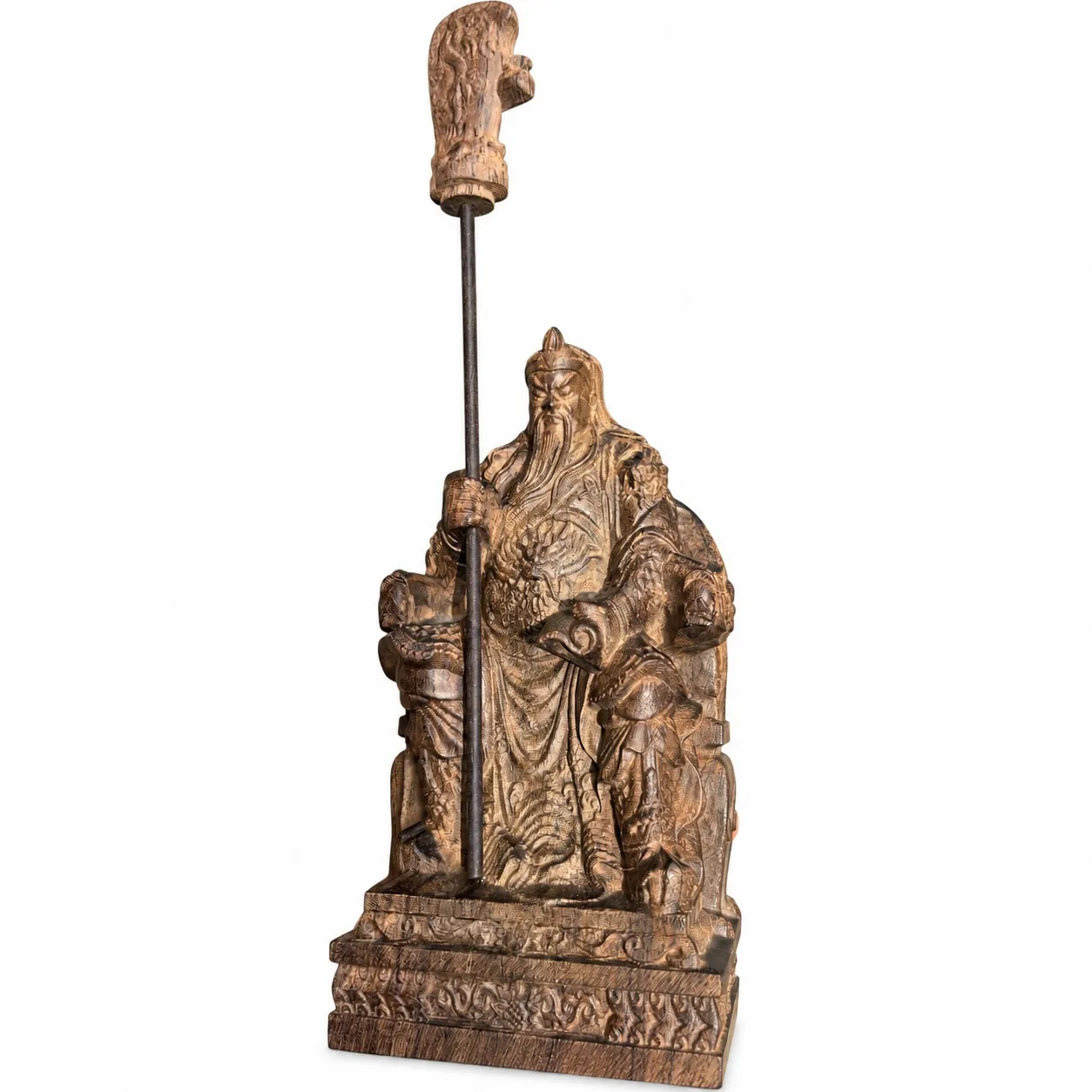 Hand Carved Vietnamese Agarwood Guan Gong Statue Reading Spring Autumn Annals for Traditional Chinese Home Office Decor Gift view 4