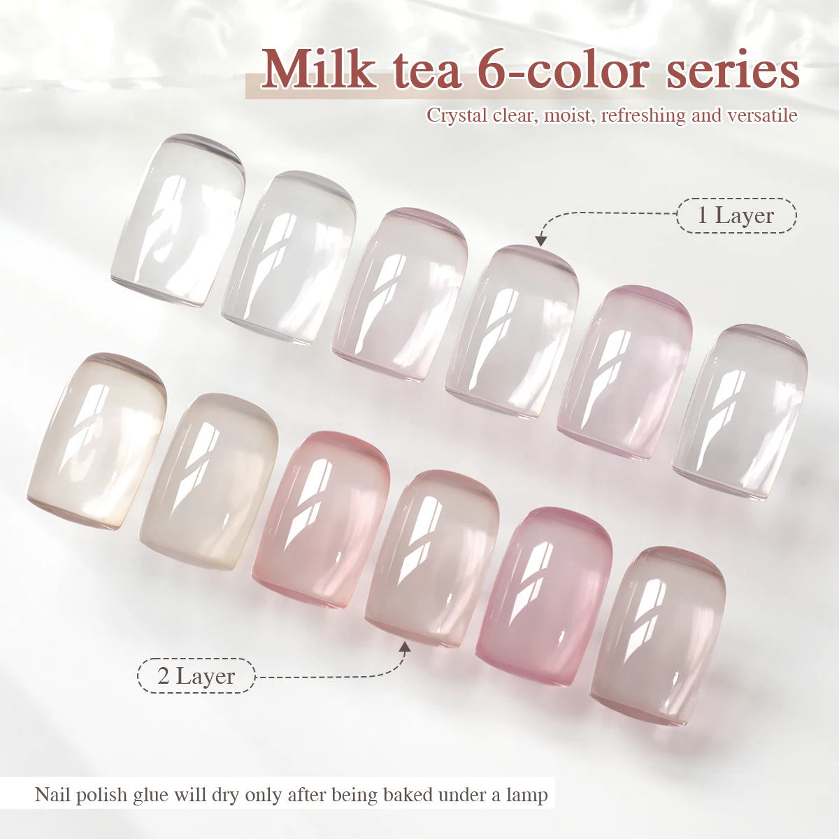 XEIJAYI MilkTea 6 pièces/ensemble-la couleur naturelle et douce ultime, parfaite pour les dates de travail et la vie quotidienne avec une verrouillage des couleurs longue durée