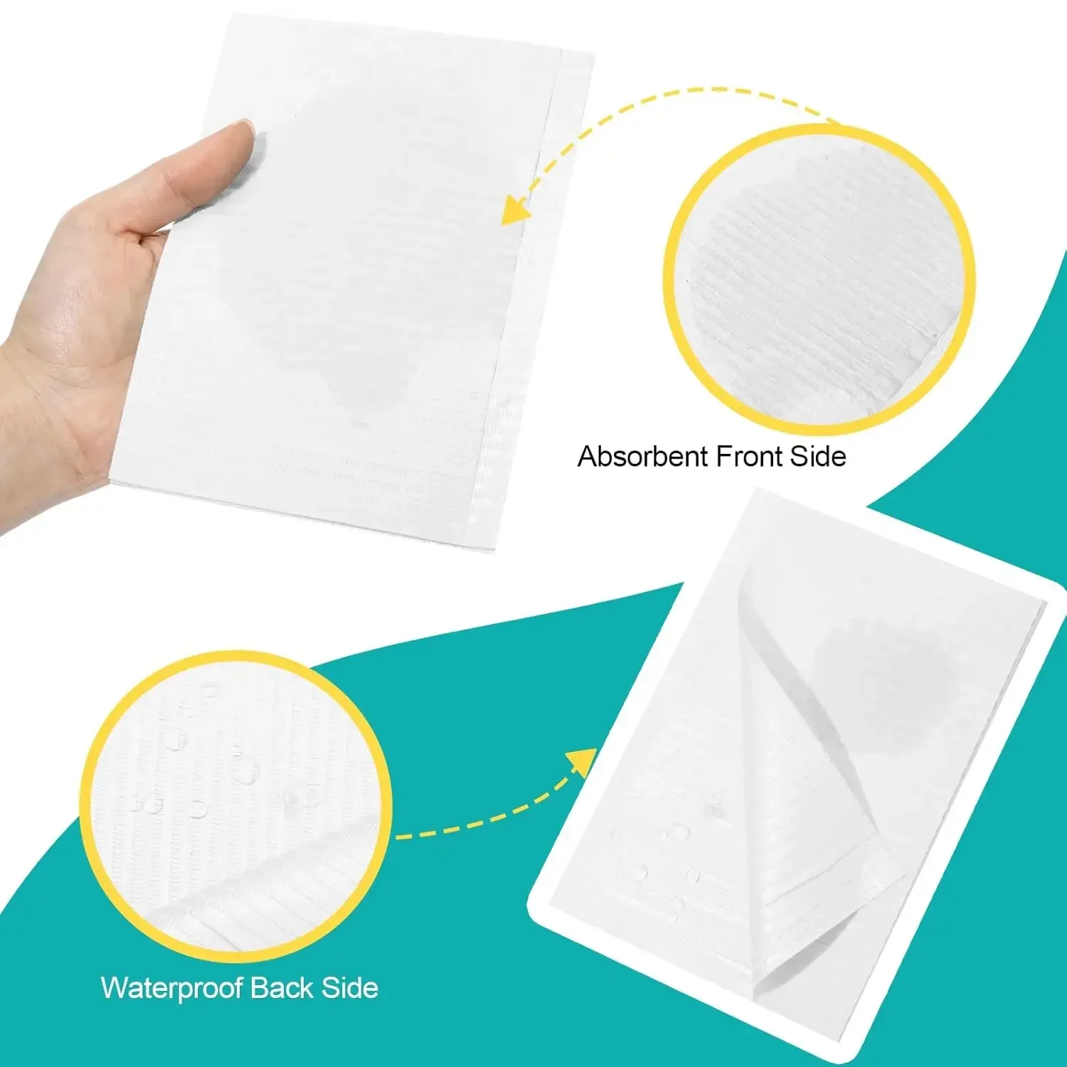 NARKASY 250/125/50/20pcs Nail Art Table Mat Disposable Tattoo Cleaning Pad Tattoo Waterproof Table Cloth Cleaning Pad Dental